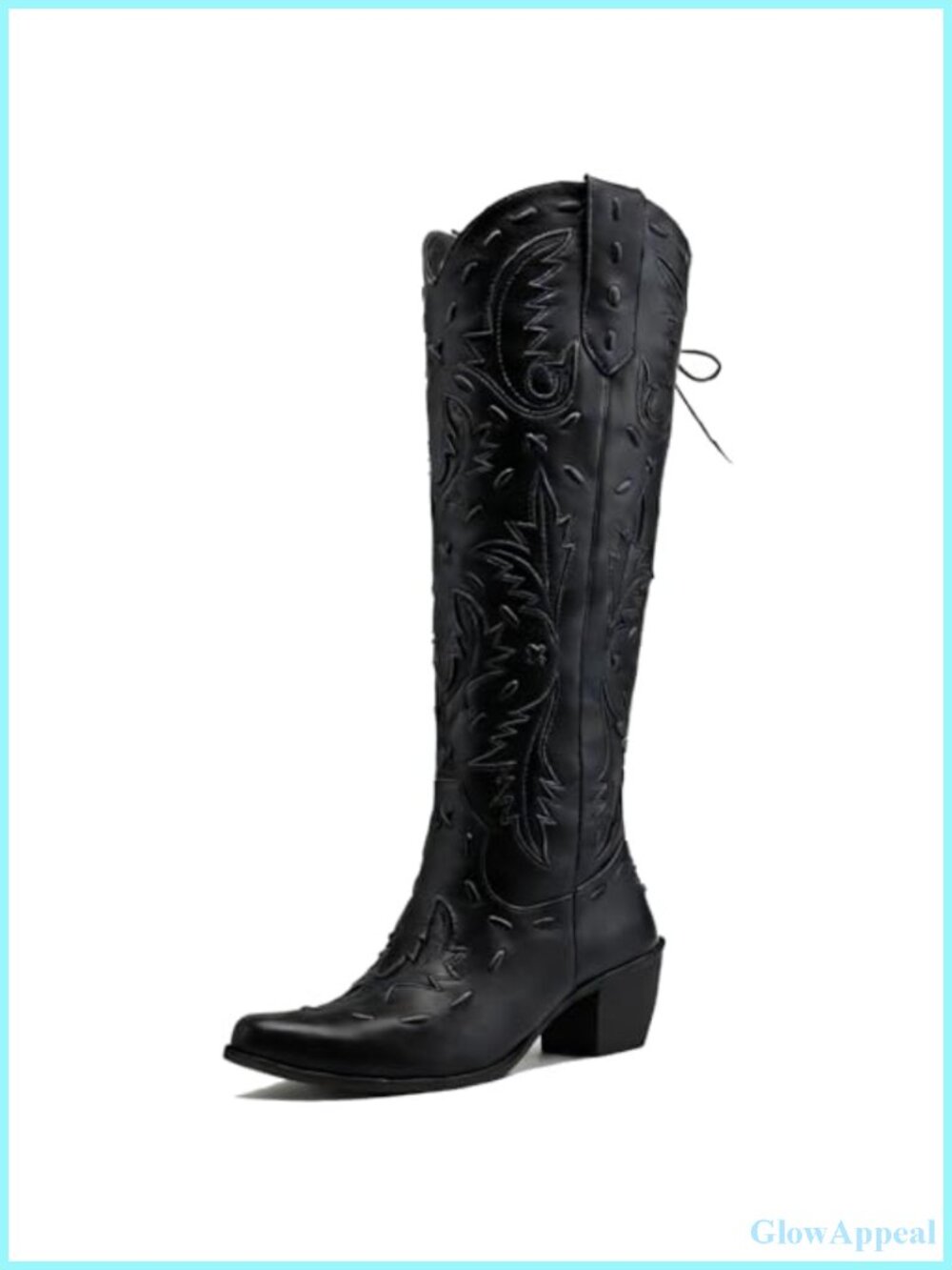 Lace Up Knee High Western Cowboy Boots Snip Toe Snip Toe
